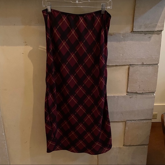 Plaid Midi Slip Skirt - Picture 5 of 12